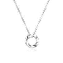 Mobius Heartbeat Couple Necklace: Elegant Collarbone Chain Gift for Girlfriend white
