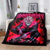Dandadan Momo Okarun Demon Flame Black Manga Print Flannel Throw Blanket Soft Warm Plush Blanket for Sofa Bed Travel Anime Teen Boys Home Decor Gift 80cm x 120cm gray