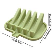 Quick Drain Silicone Soap Holder 5 Groove Non Slip Soap Tray for Shower Bathroom Travel Camping Portable Use A5 beige