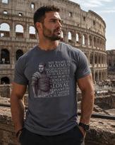 Maximus Gladiator Quote T-Shirt, Roman Warrior Marcus Aurelius Graphic Tee 130 gray