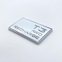Automobilio 3D ABS ženklelio emblemos lipdukai stiliaus lipdukai, skirti Volvo T3 T4 T5 T6 T8 B5 B6 AWD Recharge XC40 XC60 XC90 S40 S60 S80 S90 B6 AWD Emblem gray
