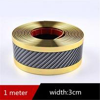 1 meter car threshold strip anti-step sticker universal modified pedal decorative strip carbon fiber 1m carbon black gray
