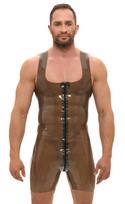 LateX Latex Body with Straps & 2-way Zip 2910470 Transparent Smoky Grey L