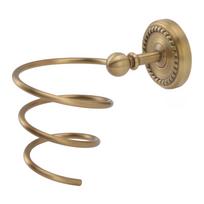 Hair Dryer Holder Antique Brass Hair Care Tools Holder Wall Mount Bronze Finished Spiral Hair Dryer Hanging Rack beige