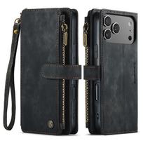 Premium Business Leather Case For iPhone 17 16 15 14 13 12 11 Pro Max Plus 17Air 16E 13 Mini SE3 Zipper Wallet Card Flip Cover iPhone Air juoda