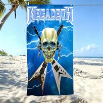 M-Megadeth Vic Rattlehead Beach Towel Microfiber Quick Dry Heavy Metal Band Guitar Print Large Bath Towel For Beach Pool Travel 80cm×160cm blue