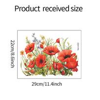 Aguonų žalios spalvos tualeto lipdukai vonios kambariui vonios kambario namų gražinimui dekoratyviniai sienų lipdukai (as the picture,22*29CM/fun-m22) red