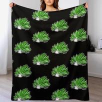 Leaf Sheep Ocean Sea Slug Cute Marine Life Biology Kawaii Graphic Throw Blanket Lightweight Warm Blanket for Travel Camping 102x76cm(40x30in) green