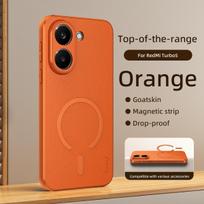 For POCO X8 Pro X8 Pro Max electroplated leather texture magnetic anti-fingerprint anti-oxidation phone case For POCO X8 Pro oranžinė