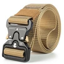 Belt Quick Release Outdoor Military Belt Soft Real Nylon Sports Accessories Men And Women Black Belt beige