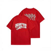 Kpop LNGSHOT Double Sided Tshirt Astronaut Letter Print Unisex Oversized Tee SHOVILLE Fan Casual Streetwear Short Sleeve Tops 2XL black