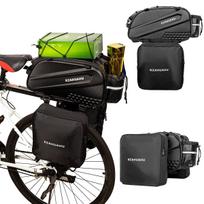 3-in-1 dviračio bagažinės krepšys Atsparus vandeniui dviračio galinės sėdynės krepšys su 2 šoniniais pakabinamais krepšiais Dviračio krovinių bagažinė juoda