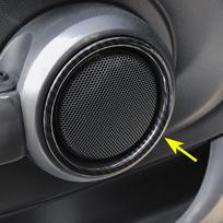 2x Speaker Ring For Mini Cooper F56 F57 Hatch/Cabrio Carbon Fiber Interior Door Loudspeaker Cover Surrounds black