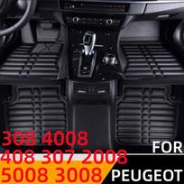 Sinjayer 3D Custom Fit vandeniui atsparūs automobilio grindų kilimėliai priekiniai ir galiniai FloorLiner kilimėliai, skirti Peugeot 308 408 307 2008 5008 3008 4008 17-19 BROWN black