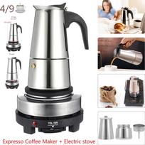 Moka Puodas Sidabrinis Nerūdijančio Plieno Elektrinės Viryklės Filtro Kavos Virimo Virdulys Puodas Naujas Nešiojamas Espresso Kavos Aparatas small gray