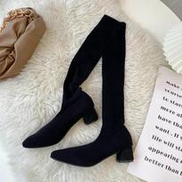 Fashion Thigh High Boots Stretch Fabric Sock Boots Women Pointed Toe High Heels Shoes 2026 Autumn Winter Sexy Over The Knee Boot 39 gray