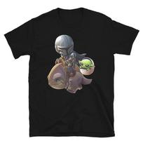 Mandalori bb yod action movie sci fi fun graphic Short-Sleeve Unisex T-Shirt M gray