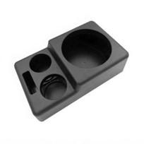 Large Car Cup Holder Tray with Non-Slip Base Universal Truck Boat Water Bottle Organizer Extended Console Universal Sofa Storage Box for Phone Snacks black
