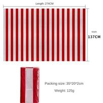 New Red and White Striped Party Tablecloth Picnic Birthday Circus Cloth Stripe Mats Christmas Photo Props raudona