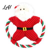 Gingerbread Man Dog Toy Christmas Plush Toy Squeaky Chew with Cotton Rope Bite Resistant Sound Holiday for Small Medium Dogs Interactive Gift Pets ruda