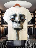 2025 Nauji stručio grafikos 3D spausdinti juokingi gyvūnų marškinėliai vyrams moterims madingi vasaros laisvalaikio marškinėliai laisvi per dideli marškinėliai XL white