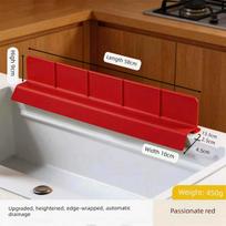 Virtuvės stalviršio vandens barjeras, apsauga nuo purslų, prailginta siurbtuko silikoninė vandens juosta, kriauklės krašto vandens barjeras 9CM pilka spalva