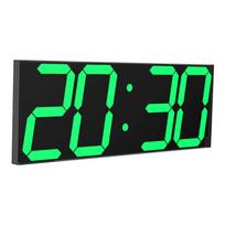 CHKOSDA Digital LED Wall Clock, 18-inch Large Alarm Clock with Remote Control Count-UpCount-Down Timer, Automatic Dimmer, Big Calendar and black