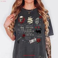 Bėk, maža pelė T-shirt Haunting Adeline Tamsus Rounisexce Knyga Aštrūs Merch Smurto Skaitytojas Katė Ir Vintage Patogus Vyras S brown