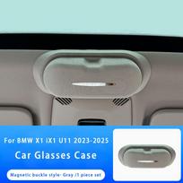 For BMW X1 iX1 U11 -2025 Car Sun Visor Glasses Case ABS Wear-Resistant Sunglasses Holder Storage Box Eyeglasses Organizer pilka spalva