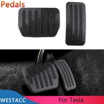 Carbon Fiber Car Pedals for Tesla Model 3 Model3 Model Y 2022 2023 Anti-Slip Accelerator Gas Brake Pedal Cover Pad black