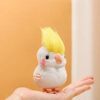 1pcs Animals Toy Children Boy Girl Cute Wind Up Jumping Chick Plush Stuffed Animals Chick Clockwork Walking Playthings Children Entertaining Gifts beige