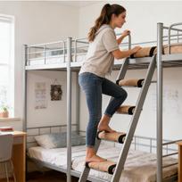 Bunk Bed Ladder Cushion 4-Piece Soft Non-slip Cover Dorm Bed Ladder Cushion Stair Covers for Safety Comfort Support Home Dorm CN gray