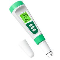 Salt Tester for Saltwater Pool & PH Meter, High Accuracy Pool Salt Tester, 5 in 1 Salinity PH Temp EC TDS Meter for Pool Hot Tub Swimming Aquarium žalia