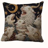 pc Gothic Screaming Goat Throw Pillow Cover D DoubleSided Print Soft Polyester Cushion Case for Home Sofa Bedroom Car Interi 45cmx45cm(18x18Inch) gray