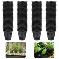50 Pack Black Plastic Hydroponic Net Pots, Soilless Planting Baskets for Gardening, Hydroponic Supplies One Size juoda