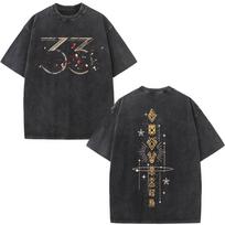 Esquie Clair Obscur Expedition 33 Vintage Washed T Shirts Men's Women Clothing Fashion Cotton Short Sleeve T-shirt Streetwear S įvairiaspalvis