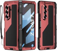 For Samsung Z Fold 4 5 6 7 Case Metal Aluminum 360 Full Body Shockproof Cover Built-in Stand PETScreen Protector Galaxy Z Fold4 juoda