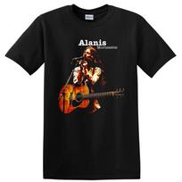 Alanis Morissette Acoustic Guitar Singer T Shirt Rock Music Concert Graphic Tee M black