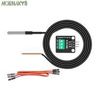 DS18B20 Temperatūros Jutiklio Modulio Rinkinys Atsparus Vandeniui 100CM Skaitmeninio Jutiklio Kabelis Nerūdijančio Plieno Zondo Gnybto Adapteris Arduino 2M 3P line module