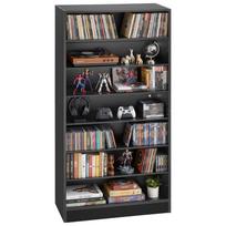 VEVOR Medijos laikymo spintelė, 7 pakopų DVD lentyna organizatorius, 70 x 30 x 140 cm Daugialypės terpės laikymo organizatorius CD, DVD, knygoms ir žaidimams 70 x 30 x 140 cm juoda