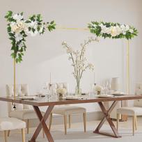 VEVOR Over the Table Rod Stand with Clamps, Adjustable 71-249 cm Length & 33-106 cm Height, Table Arch Stand with Floral Accessories