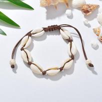 Charm Bohemia Jewelry Hand-knitted Beaded Shells Bracelet Women Natural Shell Pearl Accessories Rope Bangles Adj Size Bracelet Style G gray