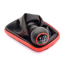 6 Speeds Gear Shift Knob Lever Shifter Gaitor Boot PU Leather For Volkswagen VW 1999-2004 Golf 4 IV MK4 GTI R32 Jetta 6 Speed-Brown black