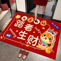 New 40x60cm New Year Floor Mat Crystal Velvet Cartoon Snake Door Entrance Mat Housewarming Feet Mat Spring Festival Decor white
