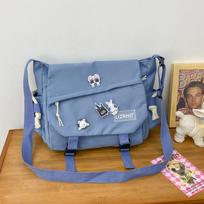Japanese Harajuku Crossbody Bags For Women High School Girls Messenger Bag Patchwork Handbags School Book Bag Shoulder Bag Bolso juoda