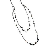 Unique Aged Finish Floral Necklace Versatile Jewelry Accessory Elegant Neckwear For Casual or Formal Outfits gray