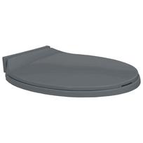 vidaXL Klozeto sėdynė su soft-close mechanizmu, pilkos spalvos, ovali