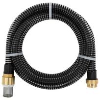 vidaXL Siurbimo žarna su žalvarinėmis jungtimis, juoda, 1,1", 15m, PVC