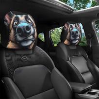 2Pcs Universal Car Seat Cover Santa Claus Elastic Car Headrest Cover Dust-proof Breathable Car Seat Headrest gray