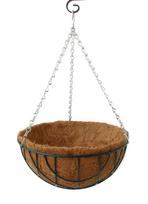 Pakabinamas gėlių vazonas Garden Center HB2303, metalas/kokoso plaušas, Ø 35 cm, ruda sp./žalia sp.